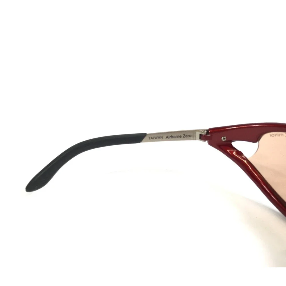 Vintage Alpina Sunglasses Airframe Zero 8.0750.20 S1 Red Silver Light Red Lenses